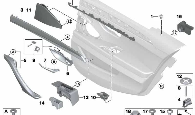 Rejilla de altavoz izquierda OEM 51427226465 para BMW F10, F11. Original BMW