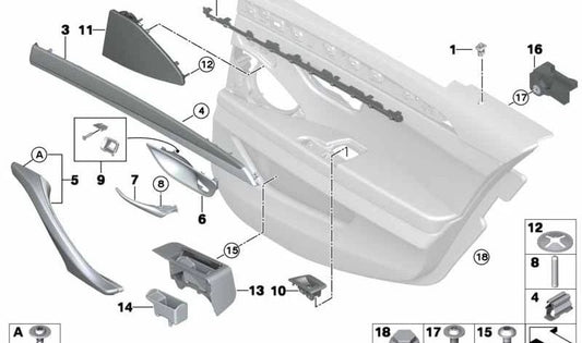 Left back door protector OEM 51717270091 for BMW F10, F11. Original BMW.