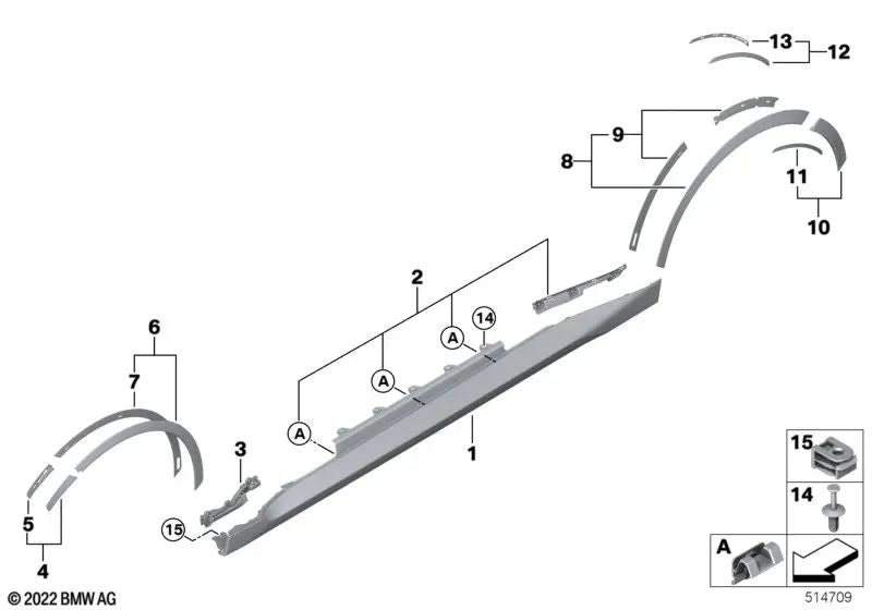 Alerón de llanta de rueda para BMW G42 (OEM 51775A2E9E7). Original BMW