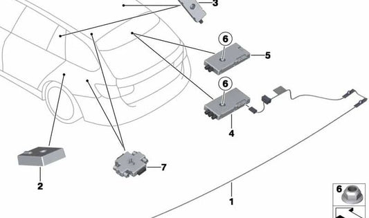 Sperrkreis para BMW Serie 3 F31, F31N (OEM 65209229043). Original BMW