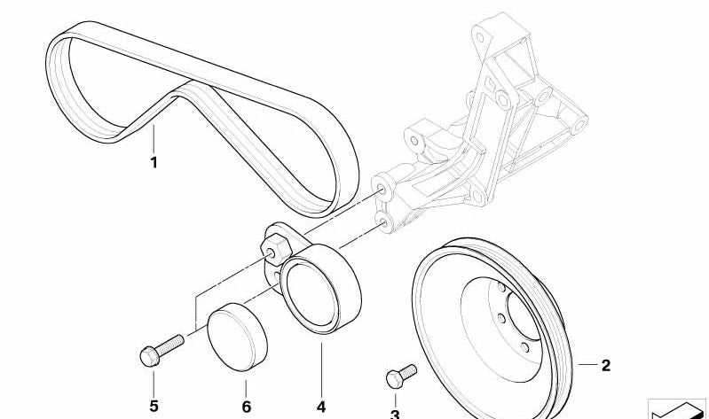 Correa auxiliar OEM 11282245850 para BMW E36, E34, E32, E38, Z3, Series 3, Series 5, Series 7. Original BMW.