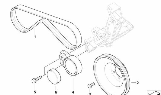 Correa auxiliar OEM 11282245850 para BMW E36, E34, E32, E38, Z3, Series 3, Series 5, Series 7. Original BMW.