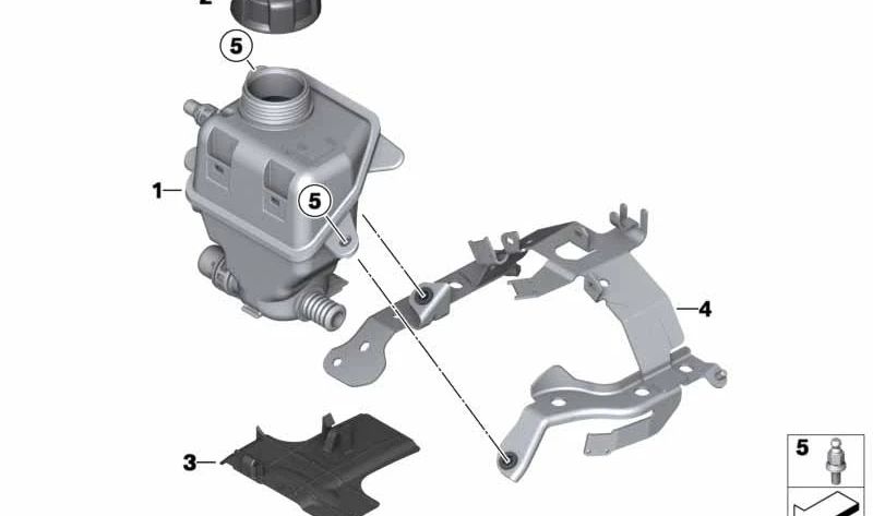 Depósito de expansión (refrigerante) OEM 17137647281 para BMW F07, F10, F11, F06, F12, F13, F01, F02, E70, E71. Original BMW