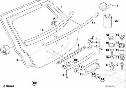 Alerón trasero para BMW Serie 3 E46 (OEM 51717894366). Original BMW.