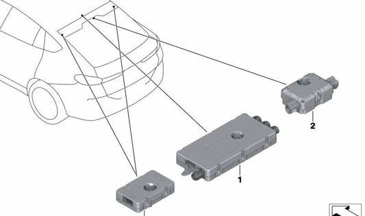 Amplificador de antena para BMW X6 F96, G06 (OEM 65206840284). Original BMW