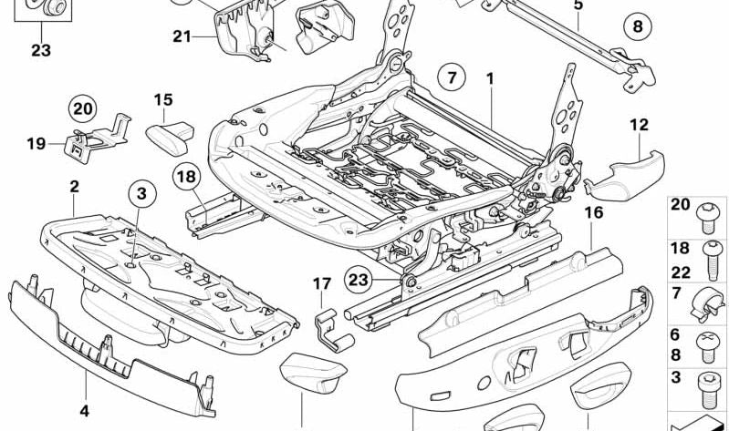 Embellecedor exterior izquierdo del asiento OEM 52107140475 para BMW E87. Original BMW.