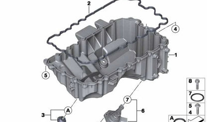 Tornillo de cierre con junta tórica para BMW F20, F21, F22, F23, F30, F31, F34, F35, F32, F33, F36, F07N, F10, F11, F18, E84, F25, E89 (OEM 11137605018). Original BMW