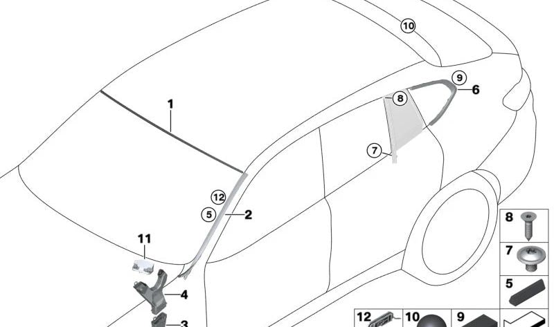 Deflector de agua derecho para BMW X4 F98, G02 (OEM 51137461746). Original BMW