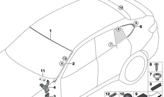 Deflector de agua derecho para BMW X4 F98, G02 (OEM 51137461746). Original BMW