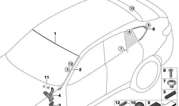 Cubierta superior del parabrisas OEM 51317416256 para BMW G02, F98. Original BMW.