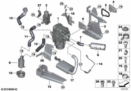 Manguera de combustible para BMW G20, G20N, G21, G21N, G22, G23 (OEM 64126835259). Original BMW