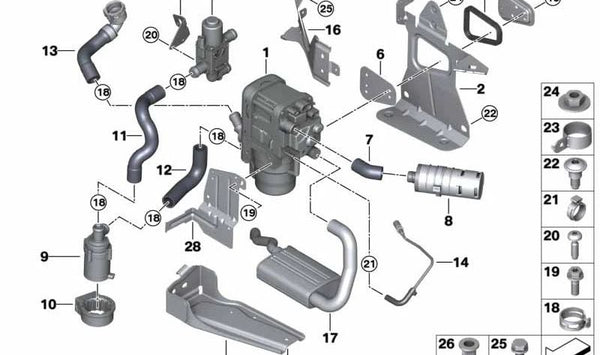 Manguera de combustible para BMW G26 (OEM 64125A15345). Original BMW