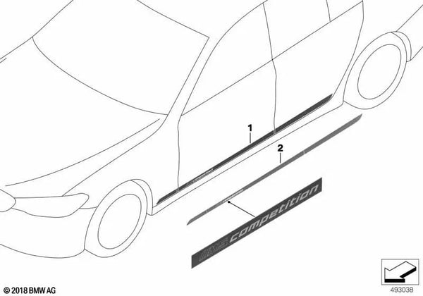 Película adhesiva para BMW Serie 5 F90 (OEM 51142461933). Original BMW