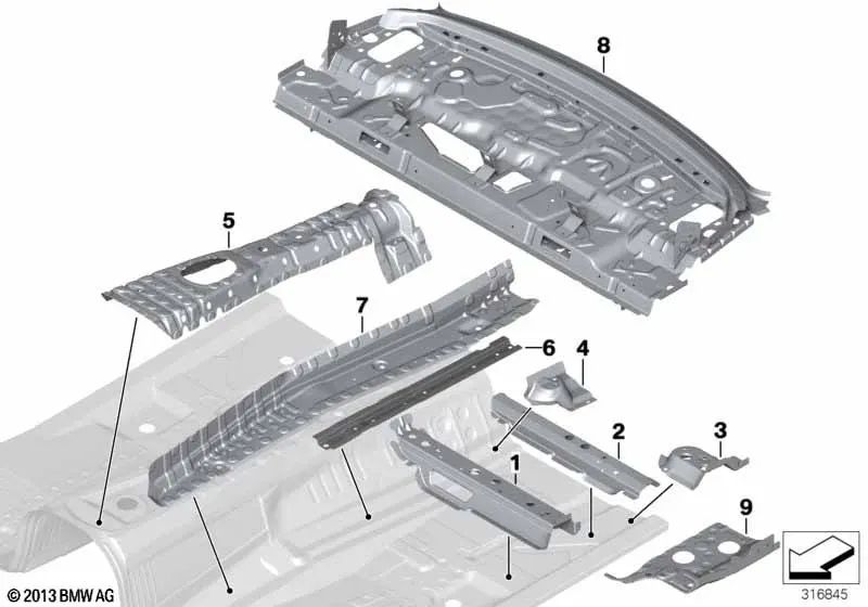 Right interior seat console support for BMW 1 Series F20, F20N, F21, F21N, 2 Series F22, F22N, F23, F23N, F87, F87N (OEM 41117284198). Genuine BMW