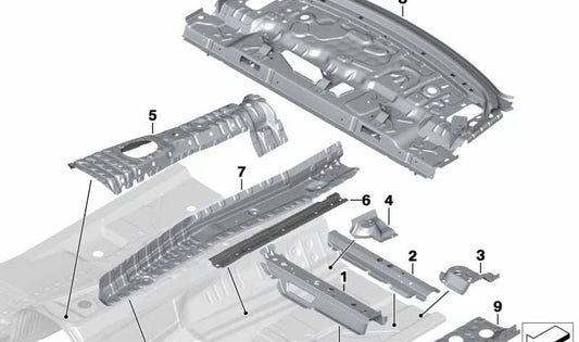 Soporte izquierdo del bastidor de transmisión OEM 41117284205 para BMW F20, F21, F22, F23, F87. Original BMW.