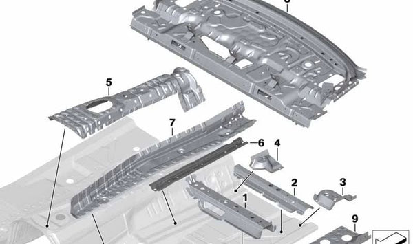 Separador de maletero OEM 41007299623 para BMW Serie 4 (F32, F36) y BMW M4 (F82). Original BMW.