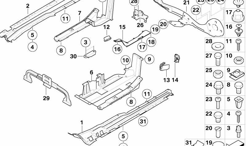 Clip de sujeción OEM 07147152984 para BMW E53. Original BMW.