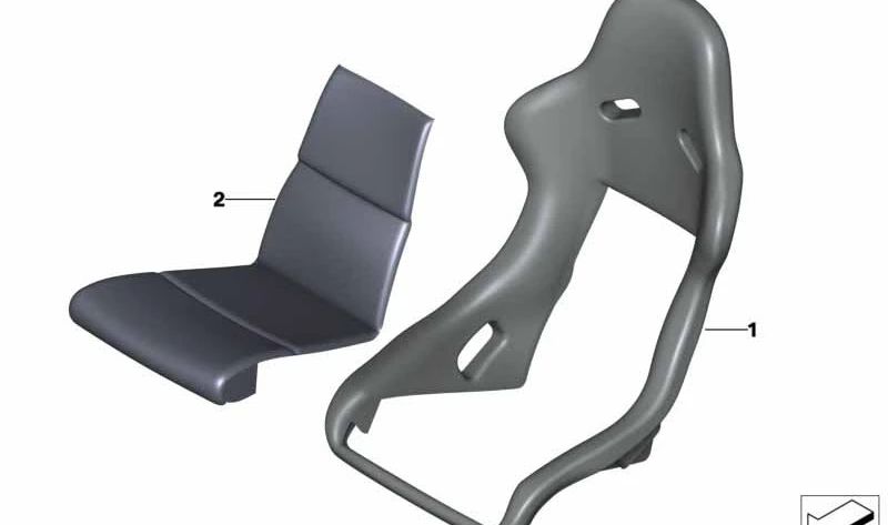 Cojín de asiento OEM 52108072475 para BMW F82, F83. Original BMW.