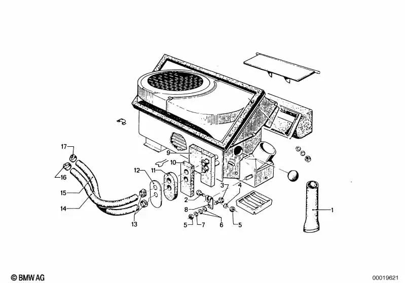 Manguera de agua de avance para BMW E39, E46, E53, E60, E61, E63, E64, E65, E66 (OEM 64211354603). Original BMW.