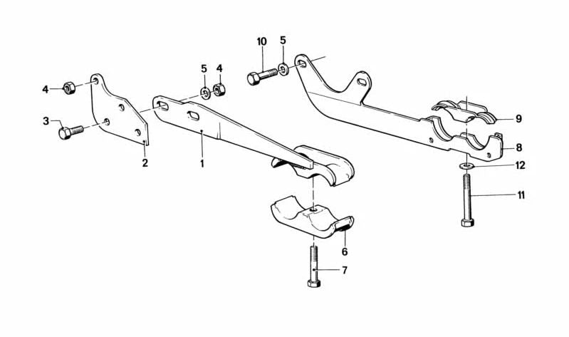 Soporte del Sistema de Escape para BMW Serie 5 E28, Serie 6 E24 (OEM 18211175624). Original BMW