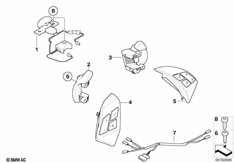 Kabelado Electrónica de Volante para BMW E60, E61, E63, E64 (OEM 61316959355). Original BMW