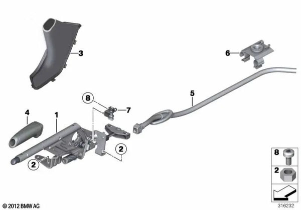 Tubo de guía izquierdo para BMW F20, F21, F22, F23 (OEM 34406792261). Original BMW.