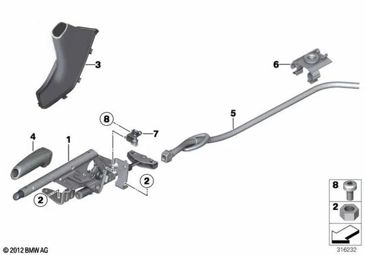 Left guide tube for BMW 3 Series F30, F31 and 4 Series F32, F33, F36 (OEM 34406792264). Original BMW.