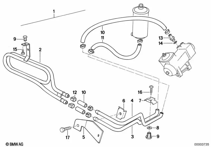 Schlauch für BMW E24 (OEM 32411134825). Original BMW