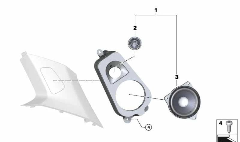 Hochtöner High-End OEM 65139224867 für BMW F07, F10, F11, F06, F12, F13, F01, F02, F15, F85, F16, F86. Original BMW.