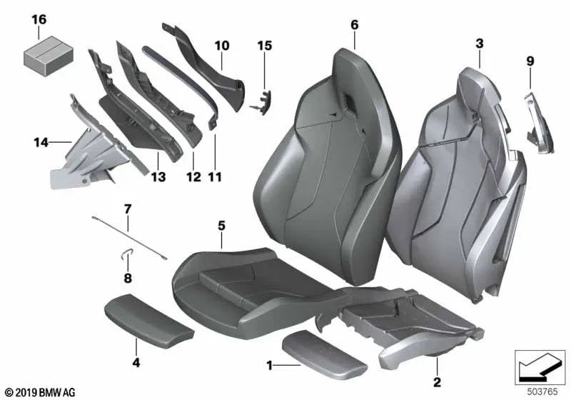 Funda de Apoyo para Muslo de Cuero para BMW G29 (OEM 52107499922). Original BMW.