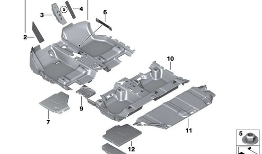 Protector inferior trasero OEM 51479476567 para BMW {F39 (X2)}. Original BMW.