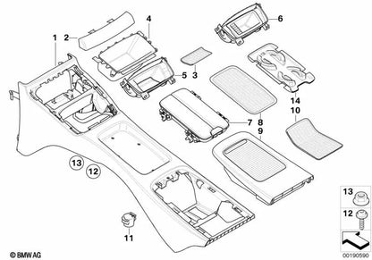 Portavasos para BMW E92, E92N, E93, E93N (OEM 51166963909). Original BMW.