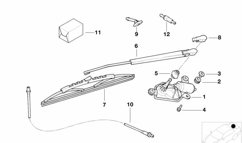 Limpiaparabrisas para BMW Serie 3 E36 (OEM 61627140957). Original BMW.