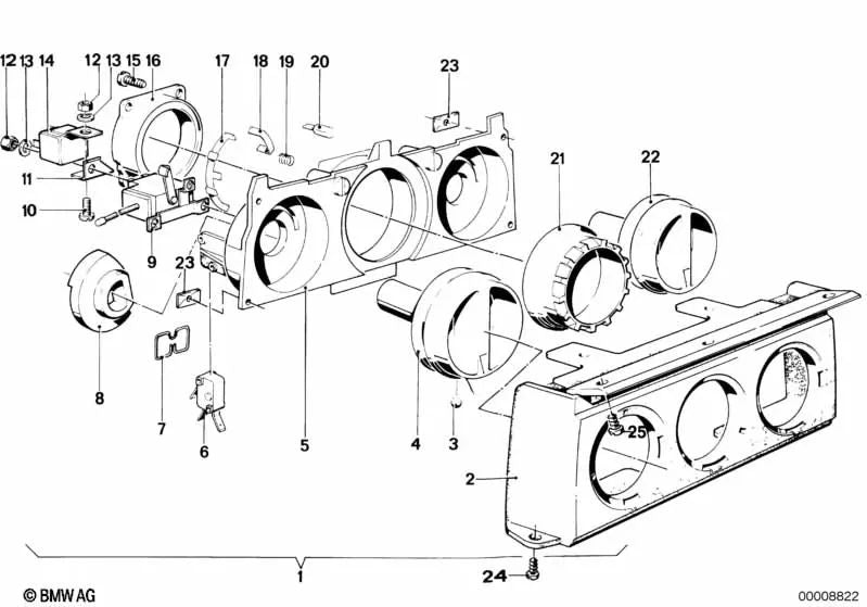 Botón distribuidor para BMW Serie 5 E12, Serie 6 E24 (OEM 64111355528). Original BMW