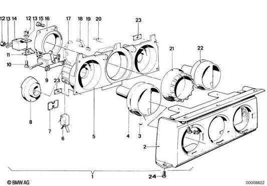 Soporte de interruptor para BMW Serie 5 E12 (OEM 64111363219). Original BMW