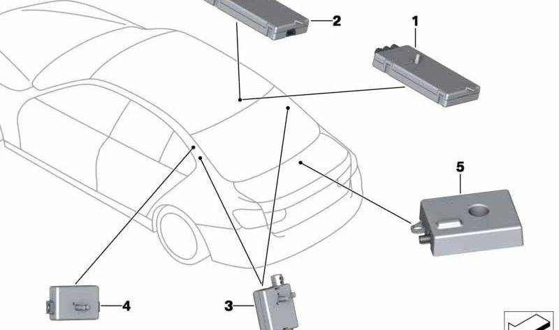 Amplificador de Antena Diversity para BMW Serie 3 F30 (OEM 65209231176). Original BMW