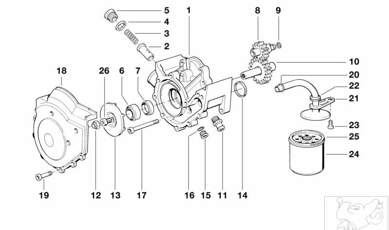 Interruptor de presión de aceite para BMW E30, E28 (OEM 12611277642). Original BMW