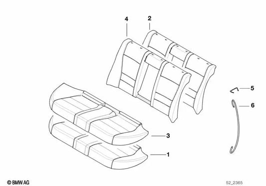 Foam seat for BMW E39 (OEM 52208159678). Original BMW.