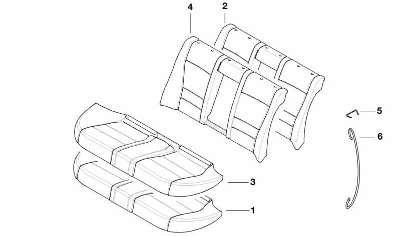 Fundas de respaldo de cuero OEM 52208197605 para BMW E39. Original BMW.