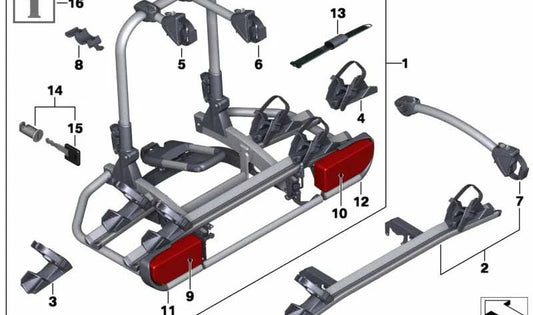 SUPPLY FOR THIRD FOLDING BAR (PORTABICICLETAS) OEM 82712220398 FOR BMW E81, E82, E87, E88, F20, F21, F22, F23, F45, F46, E90, E91, E92, E93, F30, F31, F34, F34, F34, F34, F34 , F33, F36, E60, E61, F10, F11, E84, F48, E83. BMW original.