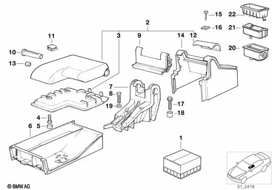 Einsatz Ascher for BMW Series 3 E36 (OEM 51168398474). Genuine BMW