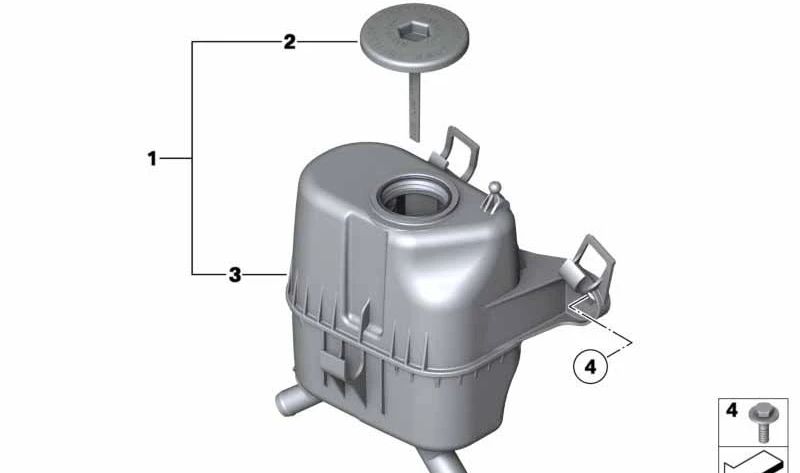 Depósito de aceite de dirección asistida OEM 32416776242 para BMW F01, F02. Original BMW.