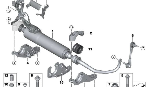 Pendelstütze para BMW Serie 5 G30, G31, Serie 6 G32, Serie 7 G11, G12, Serie 8 G14, G15, G16 (OEM 31306861485). Original BMW