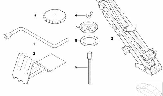 Wagenheber für BMW E65, E66 (OEM 71126767945). Original BMW