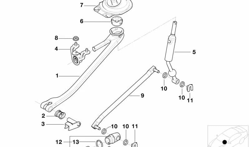 Brazo de Cambio para BMW X5 E53 (OEM 25111434632). Original BMW