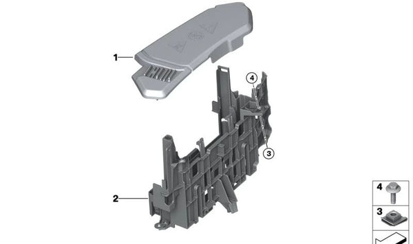 Cubierta (Abdeckung) OEM 12908599275 para BMW G30, G31, G32, G11, G12, G14, G15, G16. Original BMW.