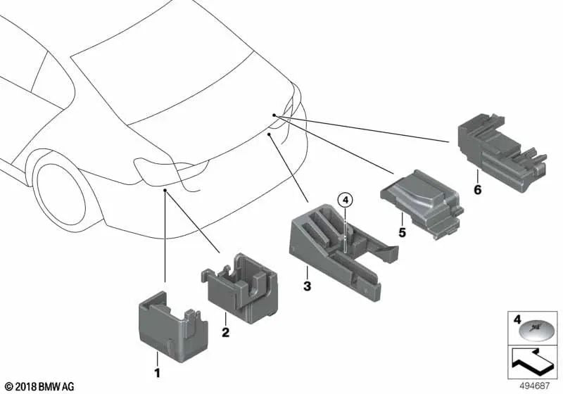 Device support for BMW 5 Series G31, G31N (OEM 61136825848). Genuine BMW