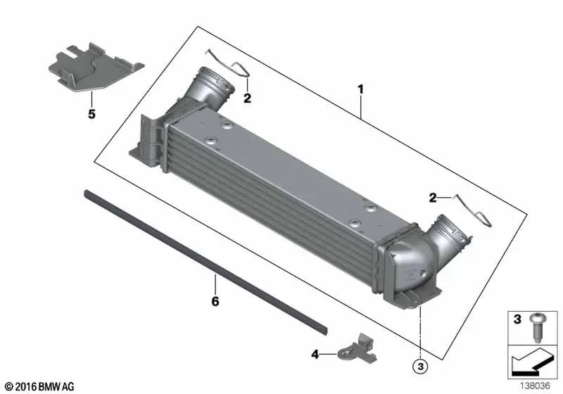 Intercooler para BMW Serie 3 E90, E90N, E91, E91N, E92, E92N, E93, E93N (OEM 17517800680). Original BMW.