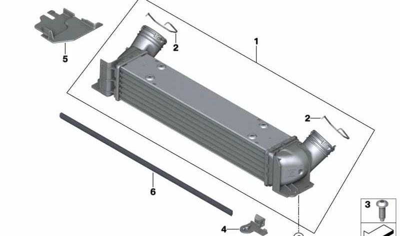 Intercooler OEM 17517798788 para BMW E81, E82, E87, E88, E90, E91, E92, E93, E84. Original BMW.