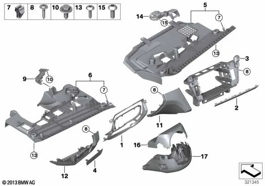 Revestimiento I-Tafel izquierda para BMW F06, F12, F13 (OEM 51459197683). Original BMW.